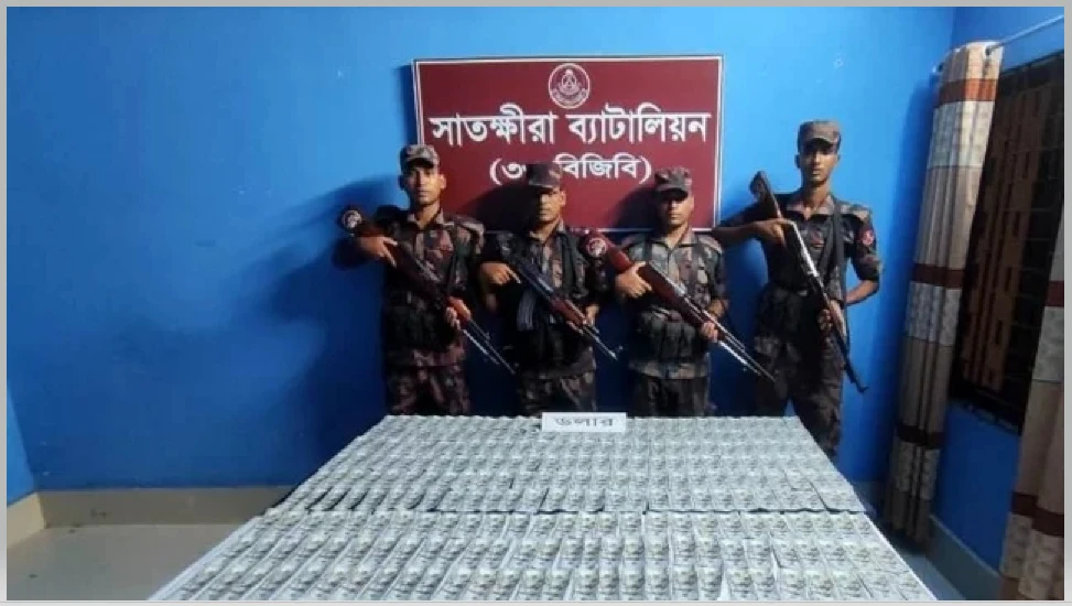 সাতক্ষীরার কলারোয়া  সীমান্তে ৩০ হাজার মার্কিন ডলার উদ্ধার